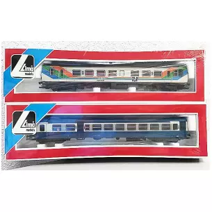 Autorail Lima XAB92203 avec remorque "conseil régional Languedoc-Roussillon" neuf sous blister