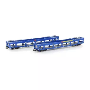 Set 2 Wagons de transport automobiles Train N33301 - N 1/160 - EETC - EP VI