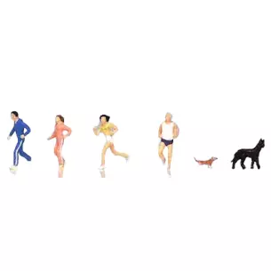 Pack de 6 figurines en footing Kato 24216 - N 1/160 - personnages miniatures