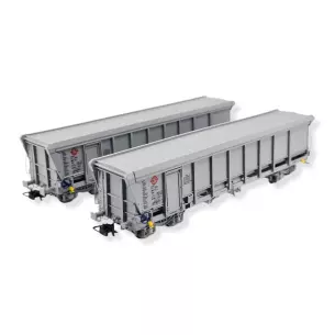 Set of 2 Tams Bogie Wagons Y25 ERMEWA grey
