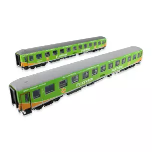 Set 2 Voitures couchettes Flixtrain Ls Models 46014 - HO 1/87 - Köln - EP VI