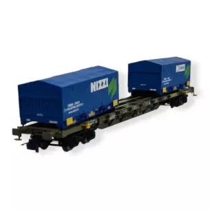 Wagon porte-conteneurs Sgnss - RIVAROSSI HR6615 - HO 1/87 - FS - EP V-VI