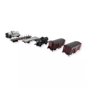 Set 6 wagons anciennes compagnies REE Modèles WB771 HO 1/87 - SNCF - EP II