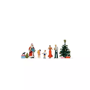 lot de personnage de Noël avec accessoires PREISER 10652 HO 1/87