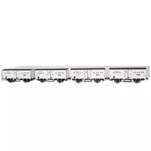 Set of 4 white Idls 2000C axle cars with reinforcements and red lettering for fish transport