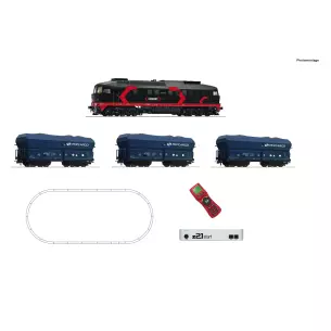 Locomotive diesel série 232 avec un train de marchandises de la PKP - Roco 51342 - HO 1/87e