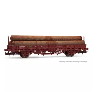 Axle car loaded with logs - brown livery
