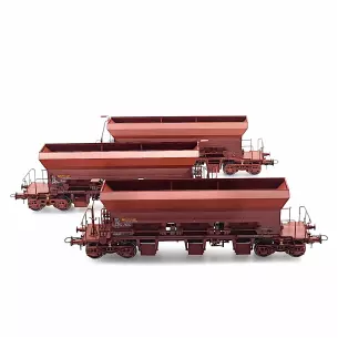 Set 3 Hopper Cars F70 Uas REE Models WB682 - HO : 1/87 - SNCF - EP IV / V