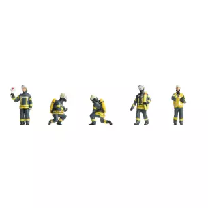 Lot de 5 pompiers époque VI - Set n°1 - Faller 151637 - HO : 1/87 -
