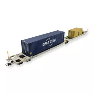 Wagon porte-conteneurs articulé Pullman 36545 - NL / AAEC - HO 1/87