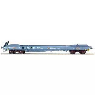 Flat car container carrier type KB NOVATRANS delivered grey blue n°26 87 047 9 004-0
