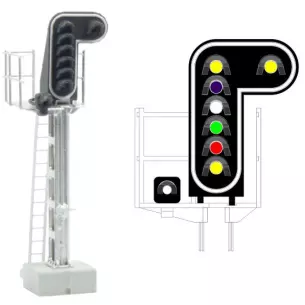 Signal 8 feux LED 2xJaune/violet/blanc/vert/rouge/jaune/Blanc MAFEN 413212 - N
