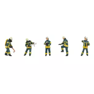 Lot de 5 pompiers époque VI - Set n°2 - Faller 151638 - HO : 1/87 -
