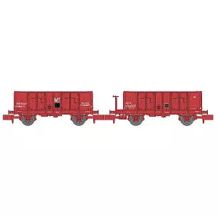 Coffret de 2 wagons tombereau OCEM 29 à essieux livrée rouge type MT