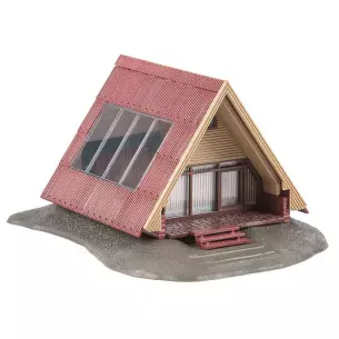 Yellow, blue and red vacation home set