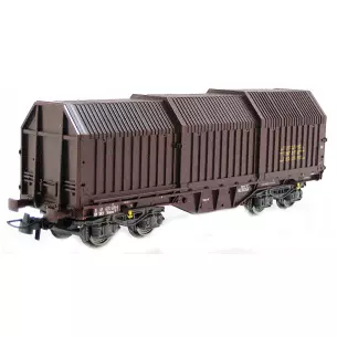 Brown UIC telescopic wagon with bogies n°31 87 427 2 220-6