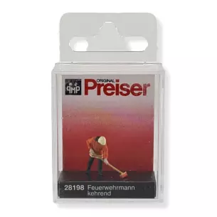 Pompier avec son balai PREISER 28198 - HO 1/87