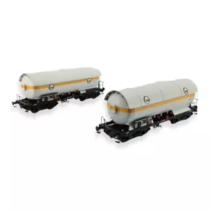 Set 2 Wagons-citernes gaz "EVA" blanc PULLMAN 36528 - DB HO 1/87