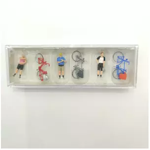 Lot de 3 personnages cyclistes en vêtements de sport avec 3 vélos