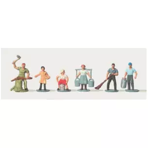 Lot de 6 personnages ouvriers agricoles Merten 0270896 - N : 1/160