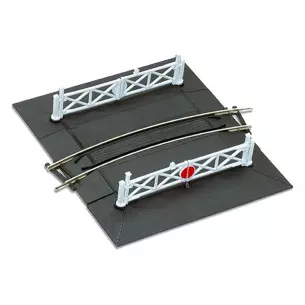 Curved level crossing
