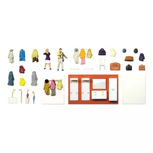 Un couple en train de s'habiller dans son dressing - PREISER 10658 - HO 1/87