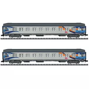 Coffret 2 voitures 2 ème cl Croisière SNCF - N 1/160 - Minitrix 18211