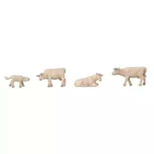 Lot de 4 figurines de vaches avec bruitage FALLER 272800 - N 1/160