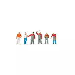 Lot de 6 personnages Mécanicien automobile Merten 0272558 - N : 1/160