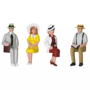 Pack de 4 personnages assis LGB 53010 - G 1/22.5 - Américain