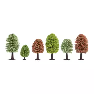 Pack de 25 arbres de printemps NOCH 26806 - HO 1/87 & TT 1/120 - Hauteur 35 à 90 mm