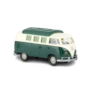 Camping-car VW Volkswagen T1b vert foncé et crème BREKINA 31603 - HO 1/87