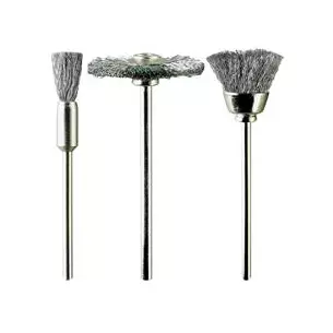 Set 3 brosses en acier | PGM.4020 | Diamètres 5, 12 et 21mm 