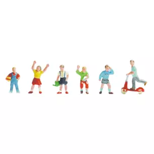 Lot of 6 characters group of children girls / boys SAI 334 - HO : 1/87