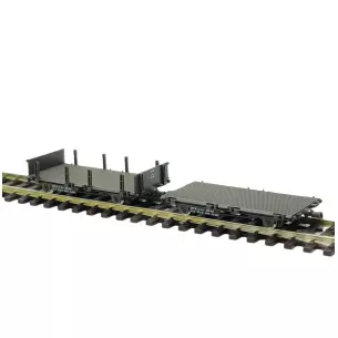 Coffret de 2 wagonnets de draisine Ree modèles WB488 - HO : 1/87 - SNCF - EP III