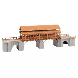 Pont routier en bois Faller 120527 - HO : 1/87 - 385 x 80 x 120 mm