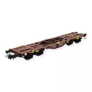 Wagon porte-conteneurs Sgmmnss de la Nederlandse Spoorwegen (NS) - PT Trains 100205 - HO 1/87e
