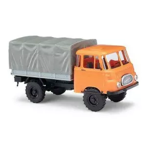 Camion Robur LO 1800 A livrée orange Busch 51602 - HO : 1/87 - EP IV