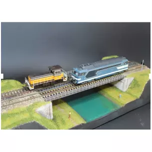 2 lane metal bridge with abutments - 350 mm WoodModel 108010 - HO 1/87