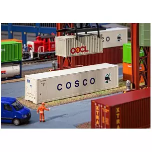 Grand conteneur frigorifique blanc "COSCO"