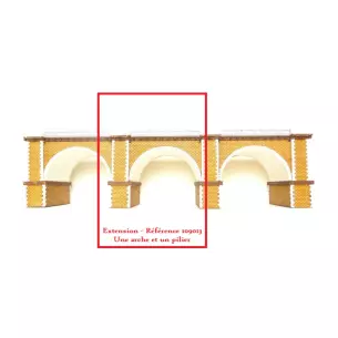 Extension pour viaduc en pierres 2 voies - 135mm BoisModelisme 109013 - HO 1/87
