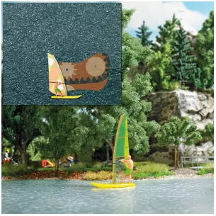 Lac avec surfeur et planche à voile motorisé BUSCH 5486 HO 260x180mm