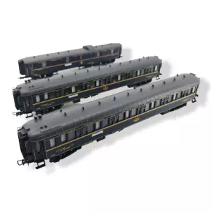 Set 3 voitures JOUEF 4162 Train bleu - HO 1/87 - CIWL - EP III