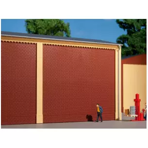 4 murs 2324A sans frises échancrée rouge AUHAGEN 80500 - HO 1/87 - 94x86mm