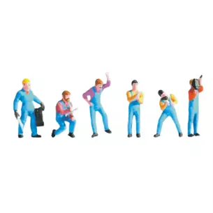 Lot de 6 personnages Mécaniciens Automobile SAI 337 - HO : 1/87