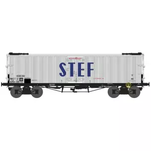 Wagon TP FRIGO à bogies livrée blanc/toit blanc avec trappes à glace et roues pleines