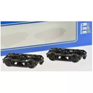 Set of 2 Bogies Y 16 E, 4 Boxes SKF, black- HO 1/87 - REE XB107A01