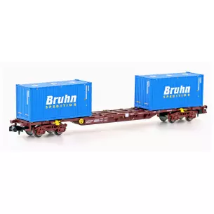 Wagon Porte-Conteneur Sgmnss MF Train N33442 - N 1/160 - DB Cargo - EP VI