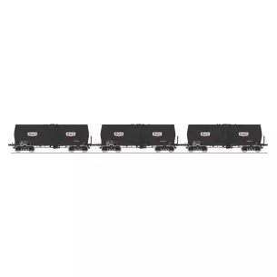 Set of 3 Mobil REE Tank Cars Model WB662 - HO 1/87 - SNCF - EP III
