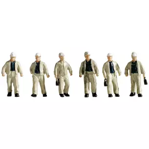 Lot de 6 employés dans l'exploitation minière Noch 15042 - HO 1:87
